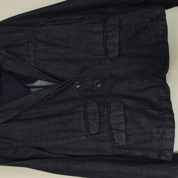 Anthro Pilcro and the Letterpress Dark Denim Blazer sz Med women - Picture 4 of 12